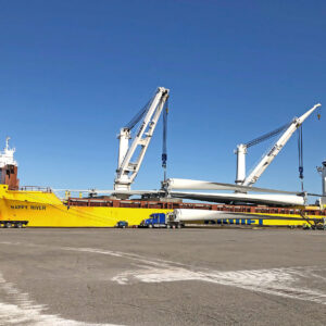 Ports of Indiana-Burns Harbor Windmill Blades being loaded
