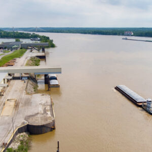 Ports of Indiana-Jeffersonville Aerial with River