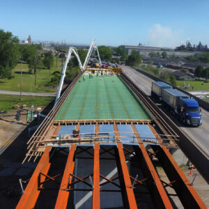 INDOT's State Road 249 project with the port in the background